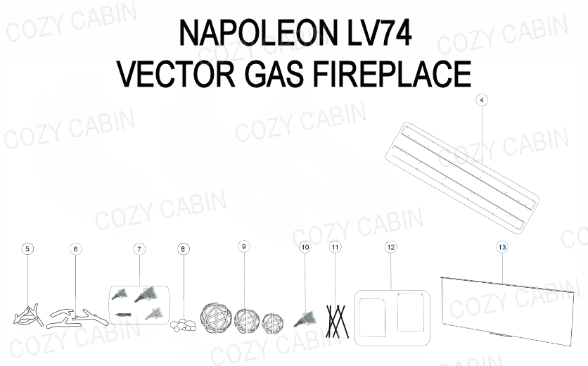 VECTOR GAS FIREPLACE (LV74)  #LV74